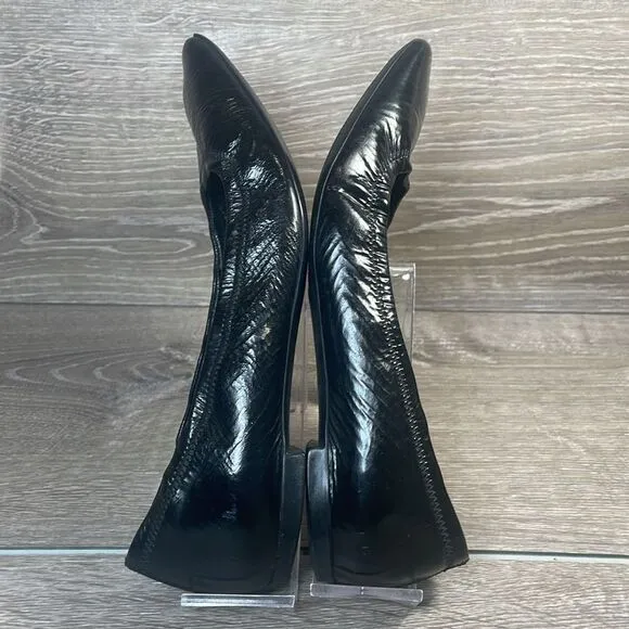 Prada Black Patent Leather Women’s Sz EU 35.5 Slip On Ballet Flats