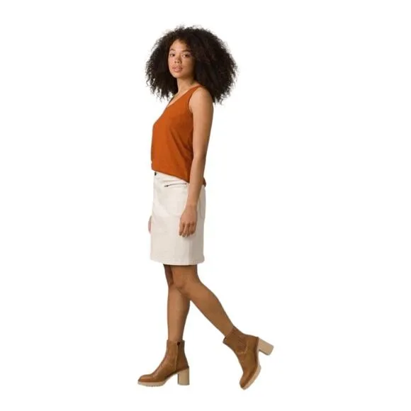 PRANA NWT Broadway Denim Stretch Skirt sz 0 in Natural