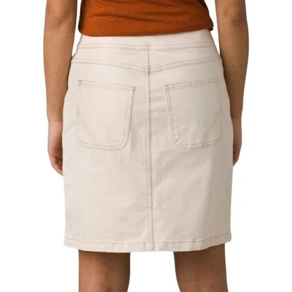 PRANA NWT Broadway Denim Stretch Skirt sz 4 in Natural