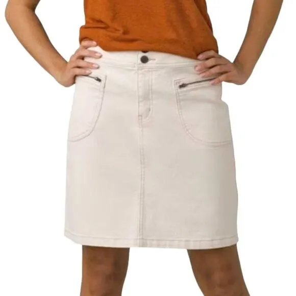 PRANA NWT Broadway Denim Stretch Skirt sz 4 in Natural