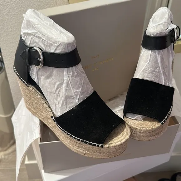 PRICE FIRM Marc Fisher espadrille leather wedges
