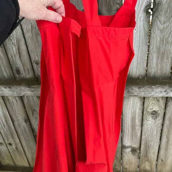 Proenza Schouler Poplin Apron Dress White Label Bright Orange red cotton 4