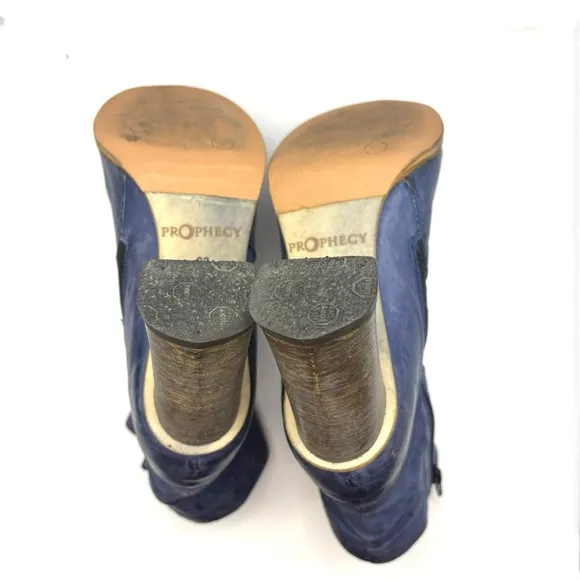 Prophecy Blue Leather Heeled Boots | 38