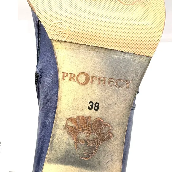 Prophecy Blue Leather Heeled Boots | 38