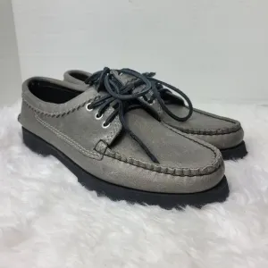 Quoddy Maliseet Bluchers Mens Size 7 D Oxford Gray Leather Boat Shoes New