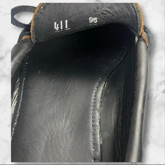 Quoddy Mens 9.5 Moccasin Boat Shoes USA Handmade Leather Black