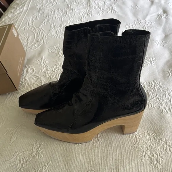 Rachel Comey Black and Tan Heeled Boots