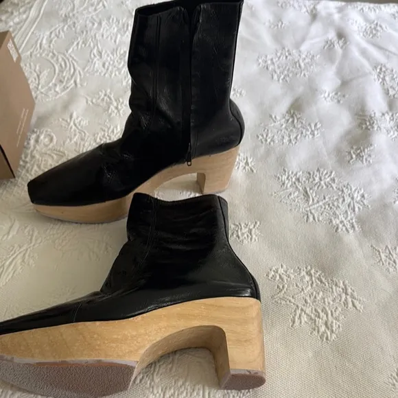 Rachel Comey Black and Tan Heeled Boots