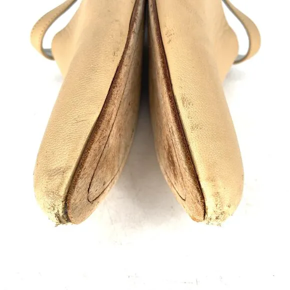 Rachel Comey Tan Beige Leather Slip on Mules Flats Women's Size 7.5
