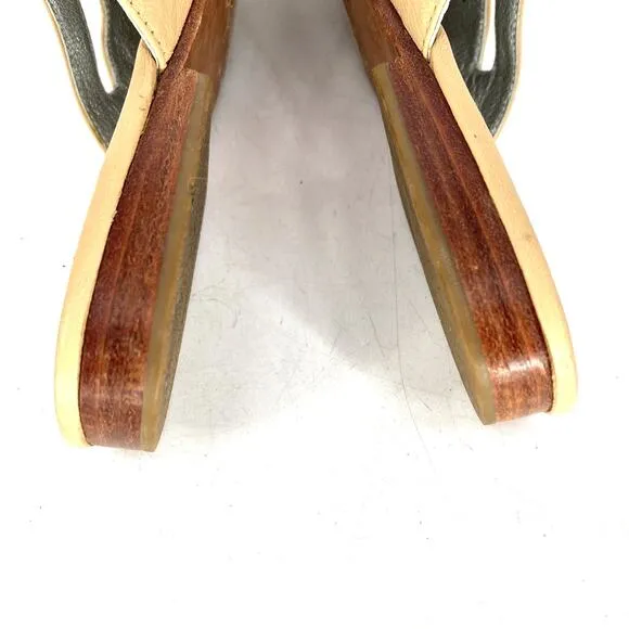 Rachel Comey Tan Beige Leather Slip on Mules Flats Women's Size 7.5