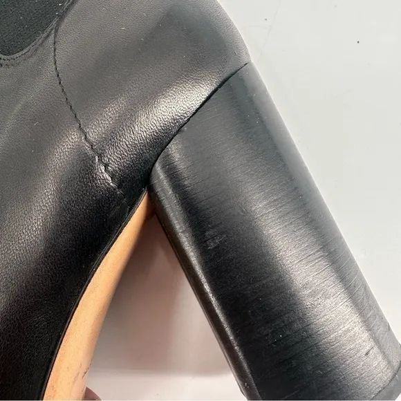 Rag &amp; Bone Agnes Black Leather Heeled Boots Size 40