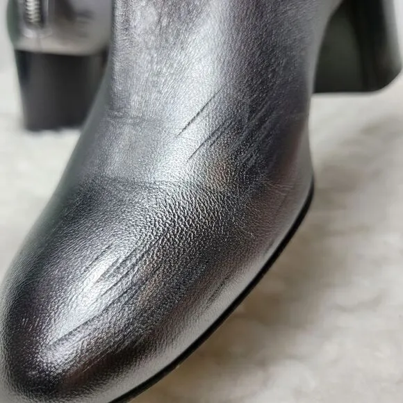 Rag &amp; Bone Drea Womens Boot Size 7.5 Metallic Silver Ankle Bootie Shoes
