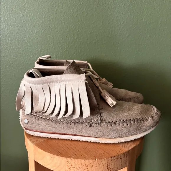 RAG &amp; BONE Ghita Fringed Suede &amp; Leather Moccasins