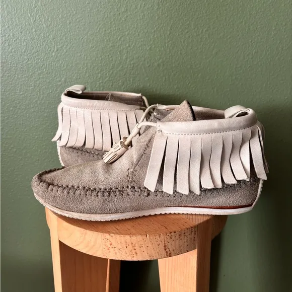 RAG &amp; BONE Ghita Fringed Suede &amp; Leather Moccasins