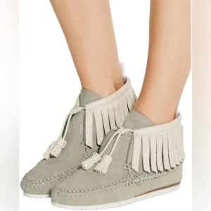 RAG &amp; BONE Ghita Fringed Suede &amp; Leather Moccasins