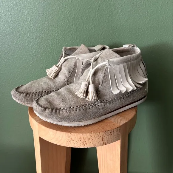 RAG &amp; BONE Ghita Fringed Suede &amp; Leather Moccasins