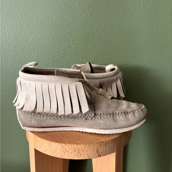 RAG &amp; BONE Ghita Fringed Suede &amp; Leather Moccasins