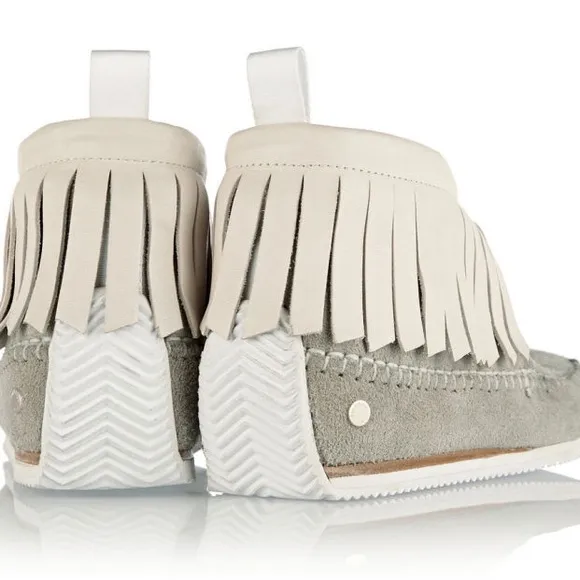 RAG &amp; BONE Ghita Fringed Suede &amp; Leather Moccasins