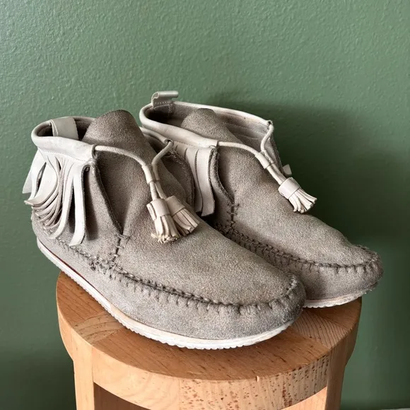 RAG &amp; BONE Ghita Fringed Suede &amp; Leather Moccasins