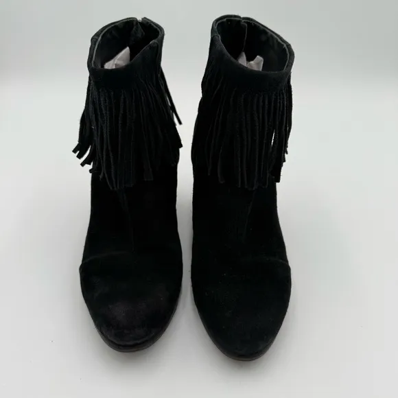Rag &amp; Bone Newbury Fringe Suede Western Rodeo Heeled Ankle Boots Booties 8.5