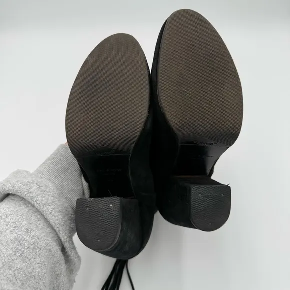 Rag &amp; Bone Newbury Fringe Suede Western Rodeo Heeled Ankle Boots Booties 8.5