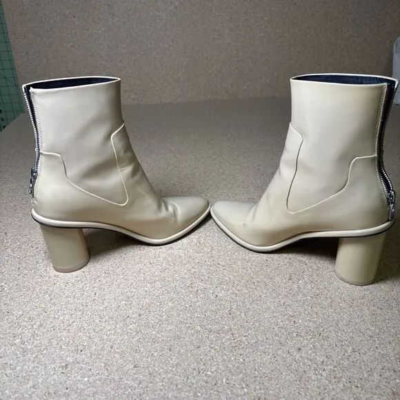 Rag &amp; Bone Wiley High Boot Womens 9 EU 39.5 Beige Patent Leather Ankle Heeled