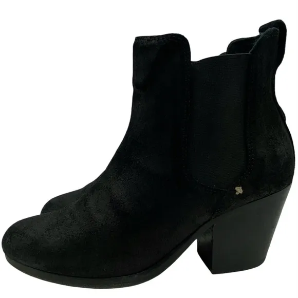Rag &amp; Bone Womens Shoes Devon Boots Sz 5 Black Leather Ankle Heeled Suede Sleek