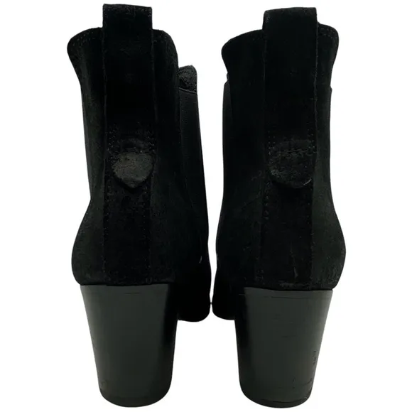 Rag &amp; Bone Womens Shoes Devon Boots Sz 5 Black Leather Ankle Heeled Suede Sleek