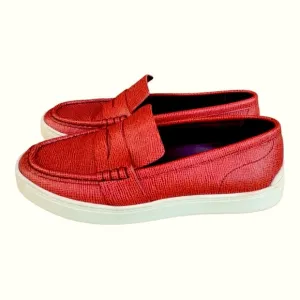 Rag and Bone Colby Red Leather Slip On Penny Loafer Style Sneaker Shoes Size 9.5