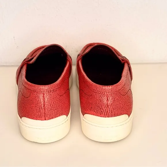 Rag and Bone Colby Red Leather Slip On Penny Loafer Style Sneaker Shoes Size 9.5