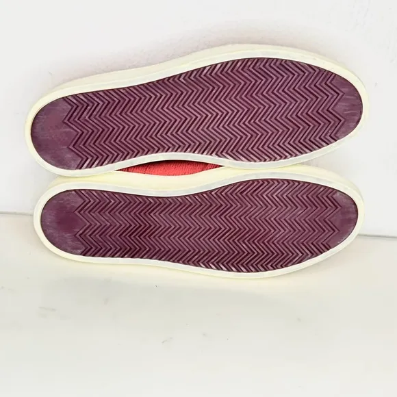 Rag and Bone Colby Red Leather Slip On Penny Loafer Style Sneaker Shoes Size 9.5