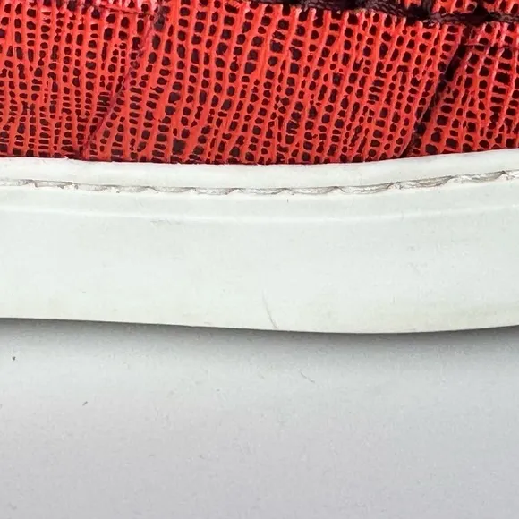 Rag and Bone Colby Red Leather Slip On Penny Loafer Style Sneaker Shoes Size 9.5