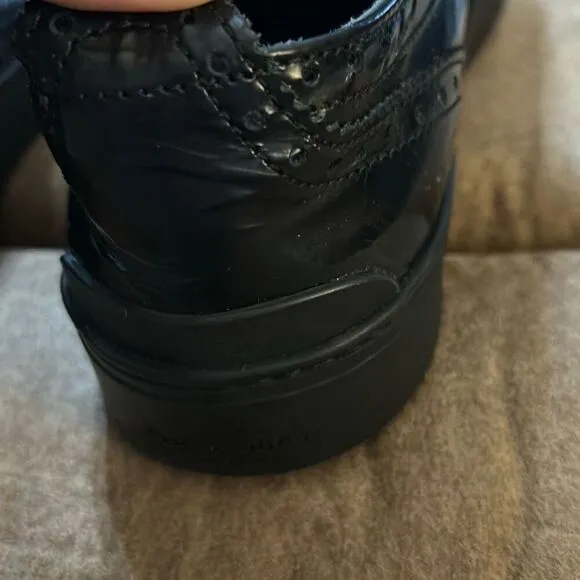 RAG &amp; BONE MELI Oxford Slip On Leather Sneaker Shoes Black Size 38.5