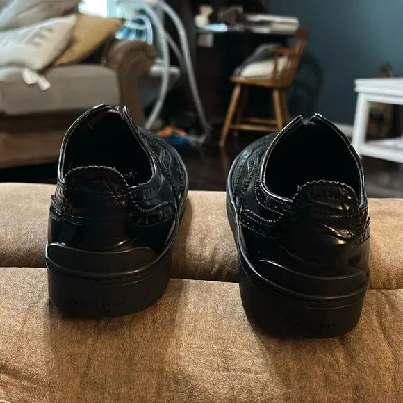 RAG &amp; BONE MELI Oxford Slip On Leather Sneaker Shoes Black Size 38.5