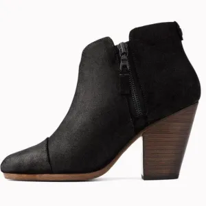 RAG &amp; BONE Suede Round Toe Boots Heels Boo…