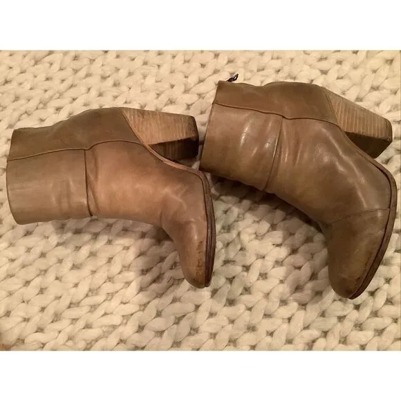 Rag and Bone Newbury Boots, Gray Leather , 40/10 Heeled Booties