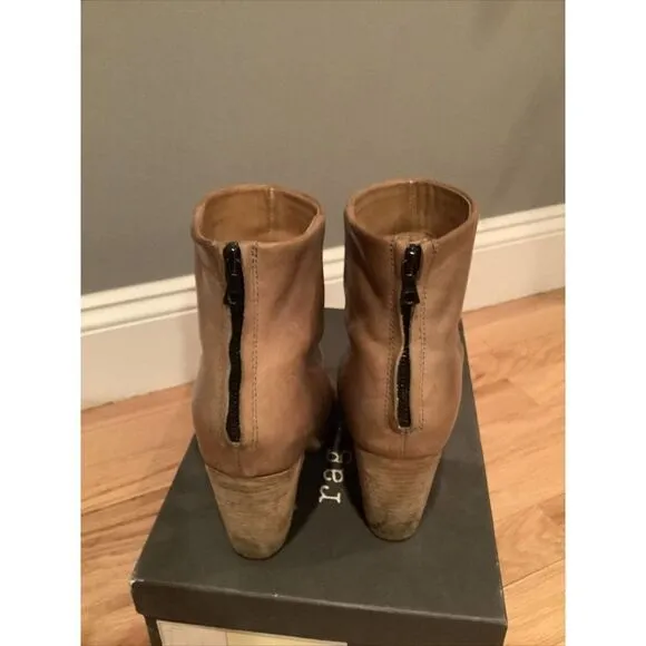 Rag and Bone Newbury Boots, Gray Leather , 40/10 Heeled Booties
