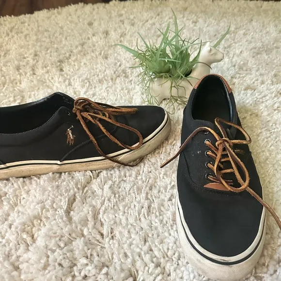Ralph Lauren Polo Men’s casual sleek fashion Thorton Canvas Low-Top Snea…