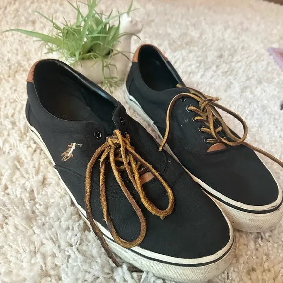 Ralph Lauren Polo Men’s casual sleek fashion Thorton Canvas Low-Top Snea…