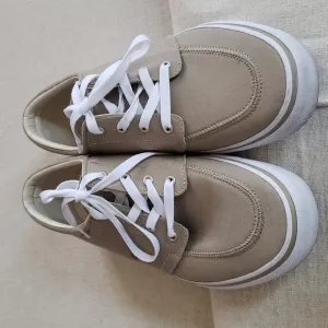 Ralph Lauren Polo Shoe Mens sz 11  Faxon X Khaki Canvas Sneakers Colored Ponies