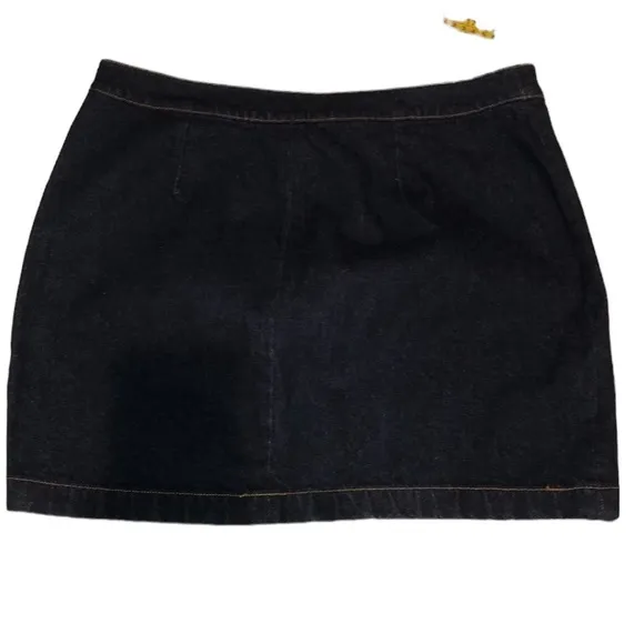 RALPH LAUREN size 12 blue jean skirt flat front mini dark denim NWOT