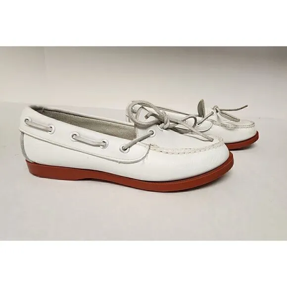 Ralph Lauren Vintage 1970s Youth Merton leather Camper Boat shoes Size 1M White