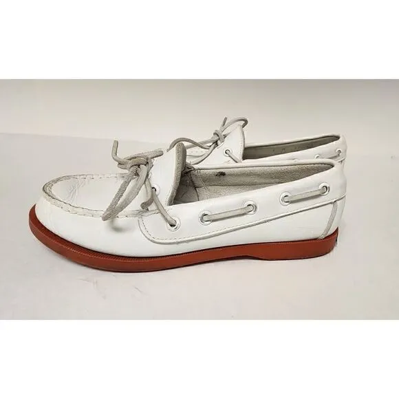 Ralph Lauren Vintage 1970s Youth Merton leather Camper Boat shoes Size 1M White