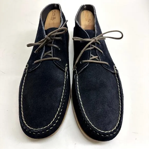 Rancourt &amp; Co. Penobscot Chukka Boot Navy Blue Suede Handsewn Made in USA 12