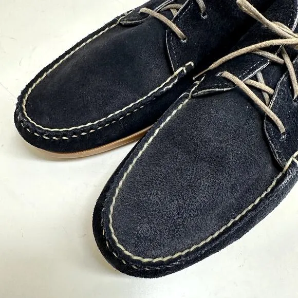 Rancourt &amp; Co. Penobscot Chukka Boot Navy Blue Suede Handsewn Made in USA 12