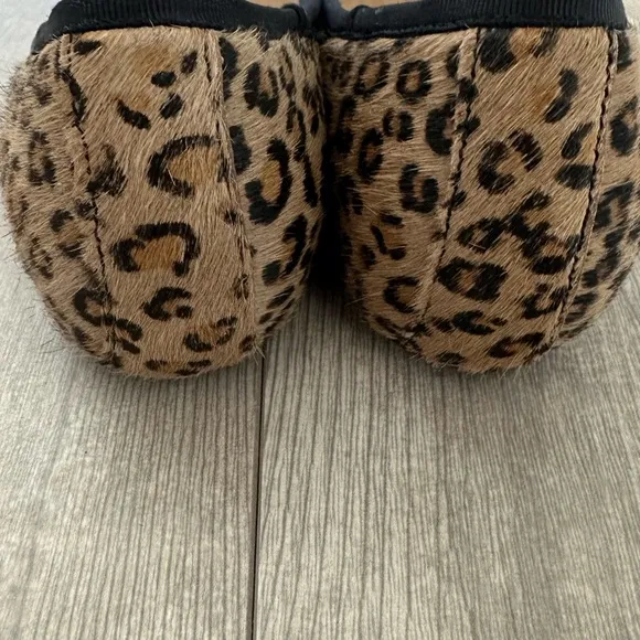 Rare Hush Puppies Genuine Leather Leopard Print Tassel Hush Puppies Round Toe
