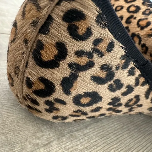 Rare Hush Puppies Genuine Leather Leopard Print Tassel Hush Puppies Round Toe