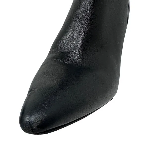 Raye Elo x Revolve Black Leather Boots Clear Heel size 9