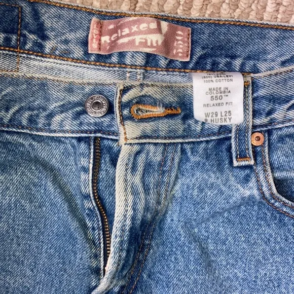 RE-Worked VTG 550 sz 28 crop Patchwork Levi's Reworked Upcycled textural patches
