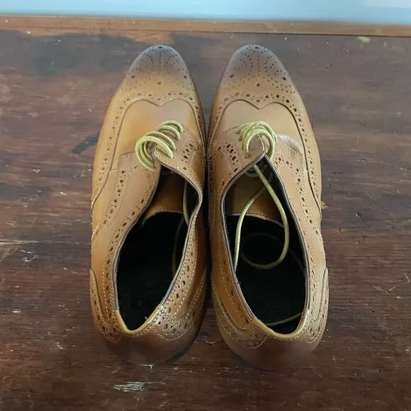 Red Saks Fifth Avenue Mens Preston Leather Shoes 9.5